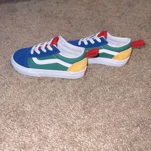 Toddler multi color vans never worn